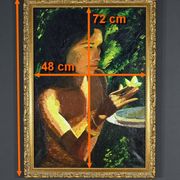 Important Oil on Canvas “La Tahitienne” signed Morillon – 1985