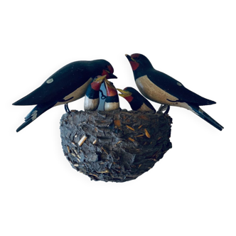 Decorative wooden swallows' nest