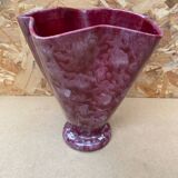 Ancien vase corolle j. guet céramique rose moucheté vintage
