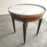 Side table white marble hot water bottle