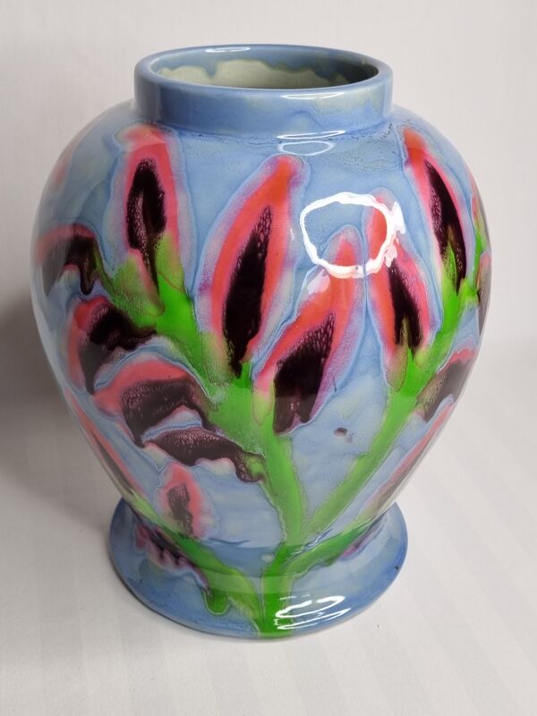 Vase en céramique émaillée Ricard signé 28 cm
