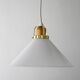 1950s Scandinavian pendant lamp in glass and brass