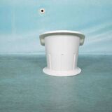 Space-age shell chair with storage, Ikea Popptorp chair.