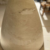 Travertine-effect stone dining table