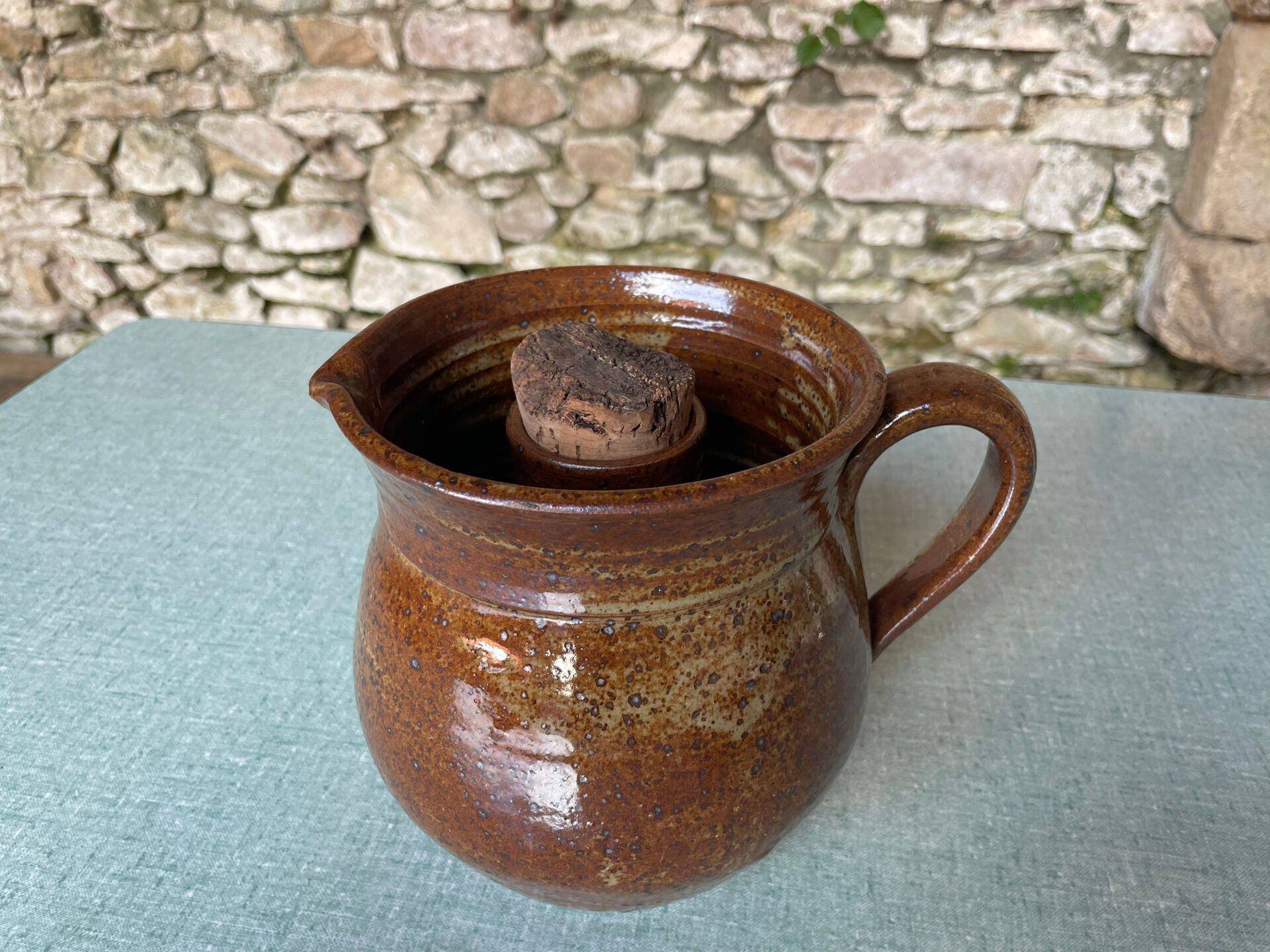 Glazed stoneware jug