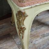 Pair of Venetian chairs in Louis XV baroque style in lacquered and gilded wood