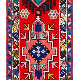 Tapis oriental red runner ancien fait à la main 80 cm x 402 cm