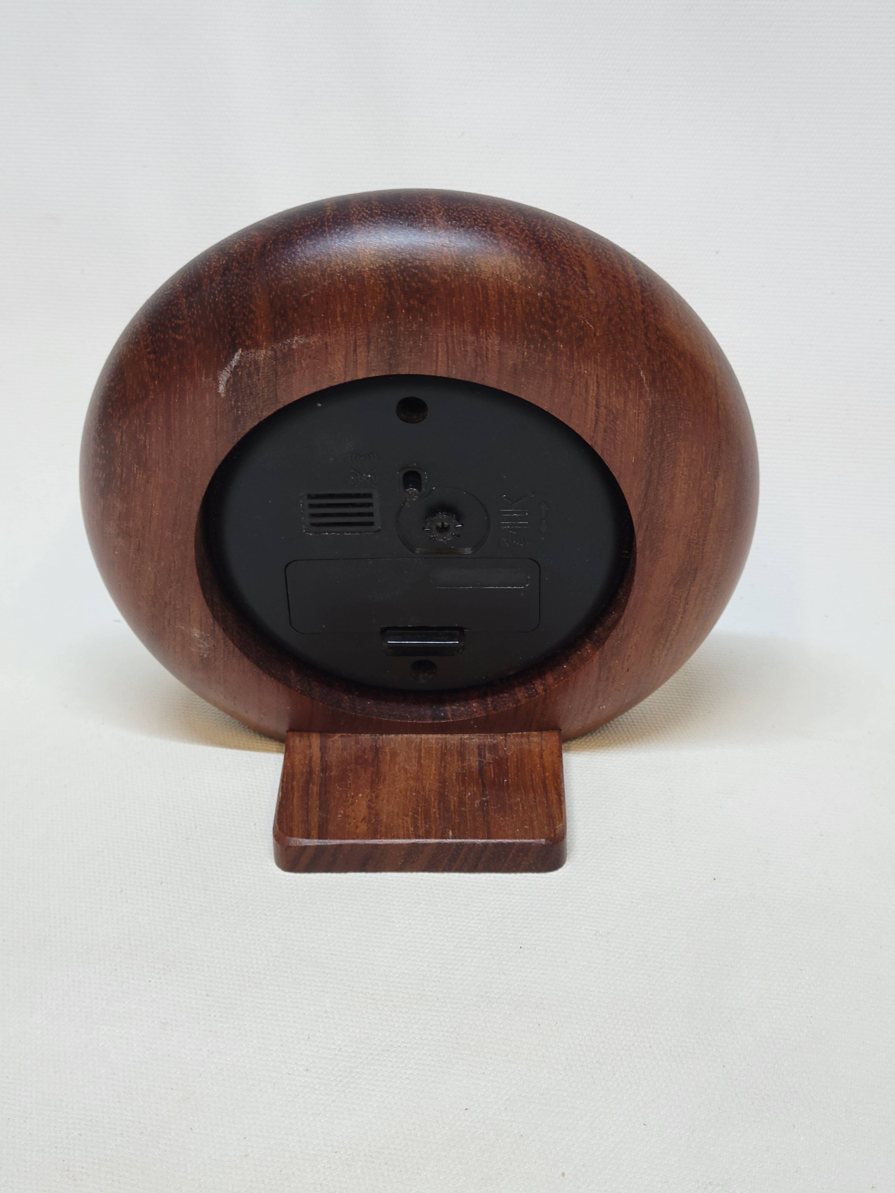 Jaz Quartz Alarm Clock In Wood And Gold Dial