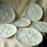 White porcelain oyster plates