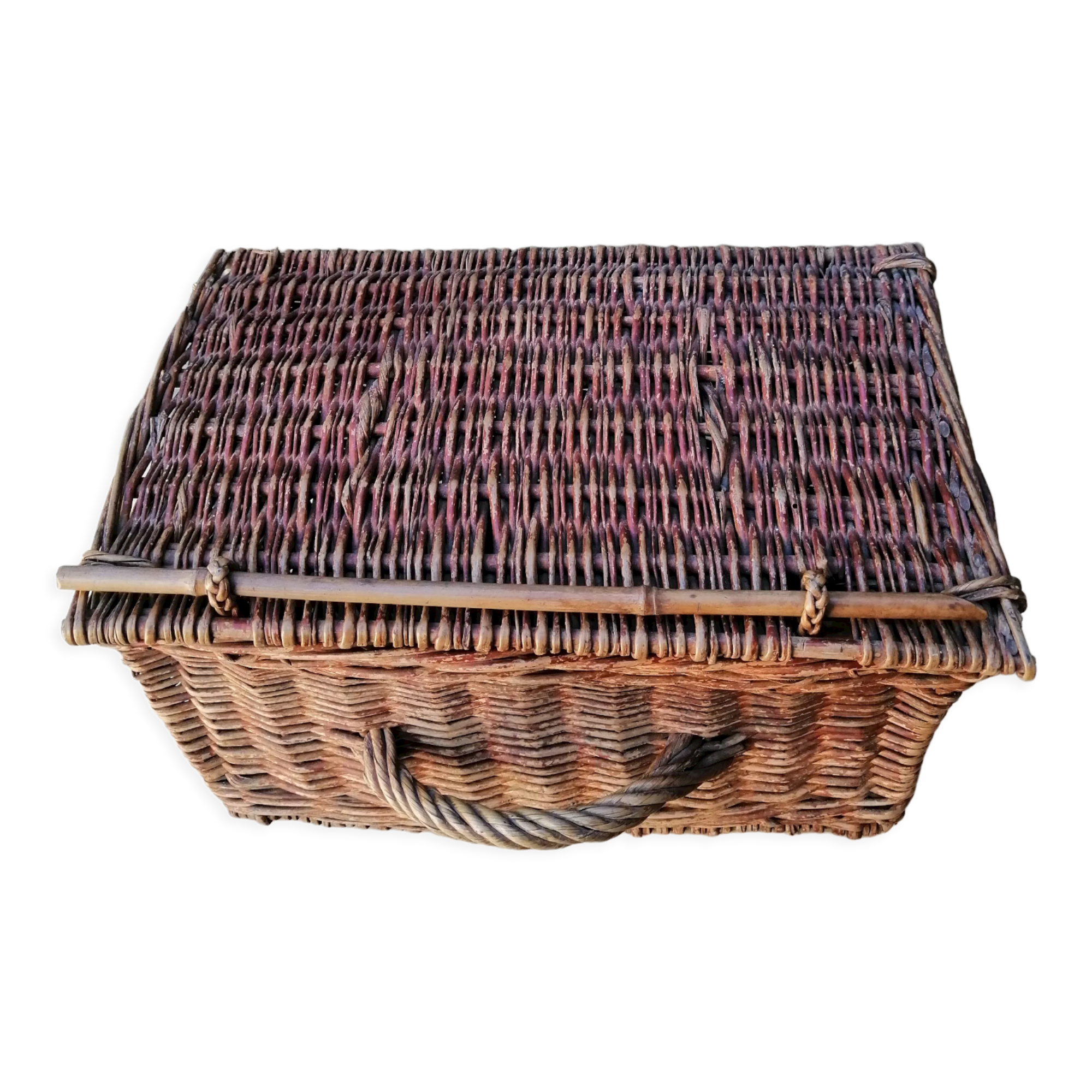 Vintage wicker travel basket