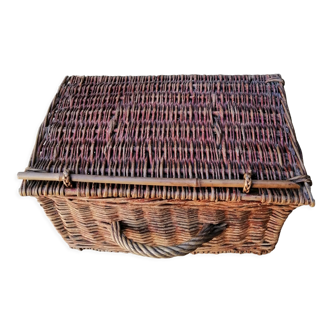 Vintage wicker travel basket