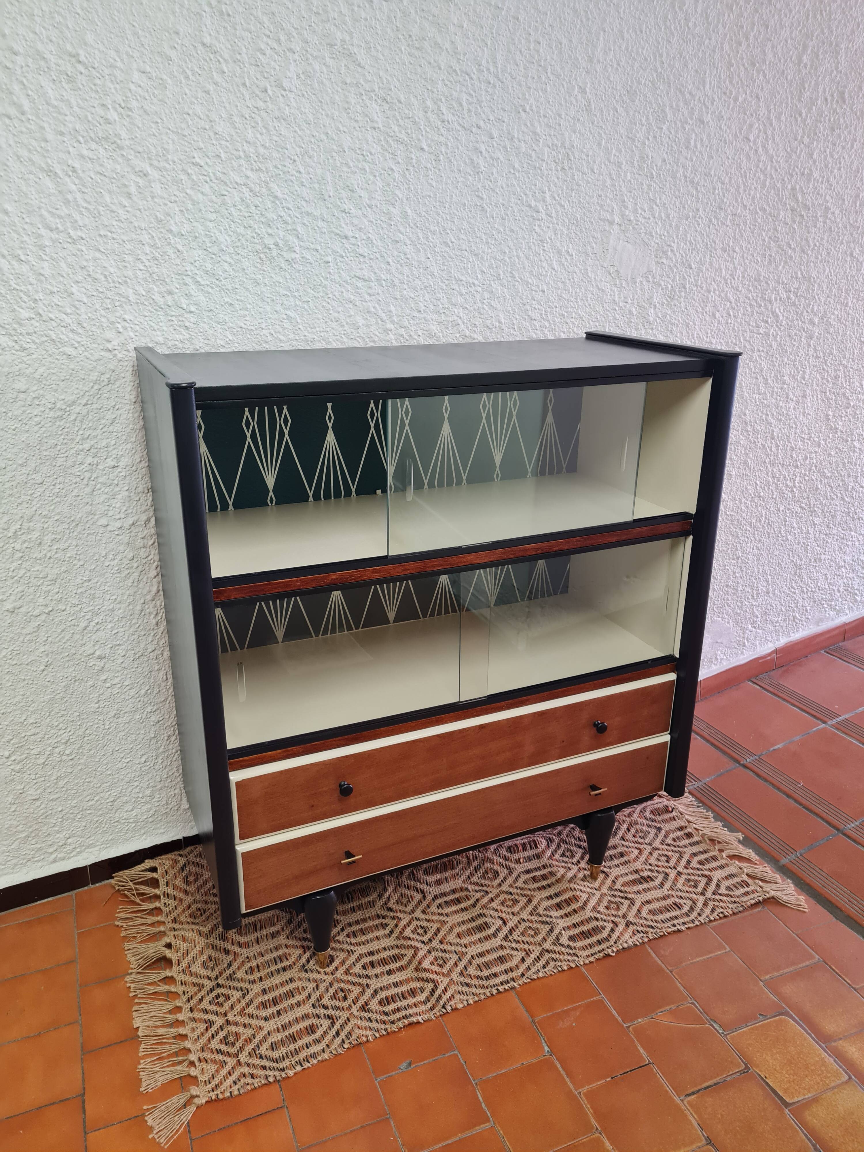 Vintage wooden showcase