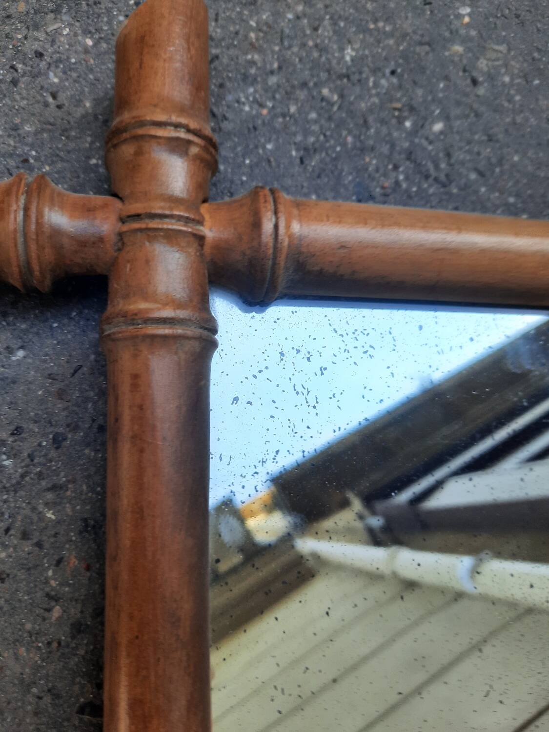 Wooden barber mirror