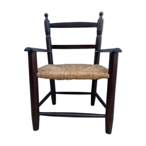 Fauteuil en bois et paille