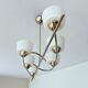 Large Vintage Glass Brass Pendant Light