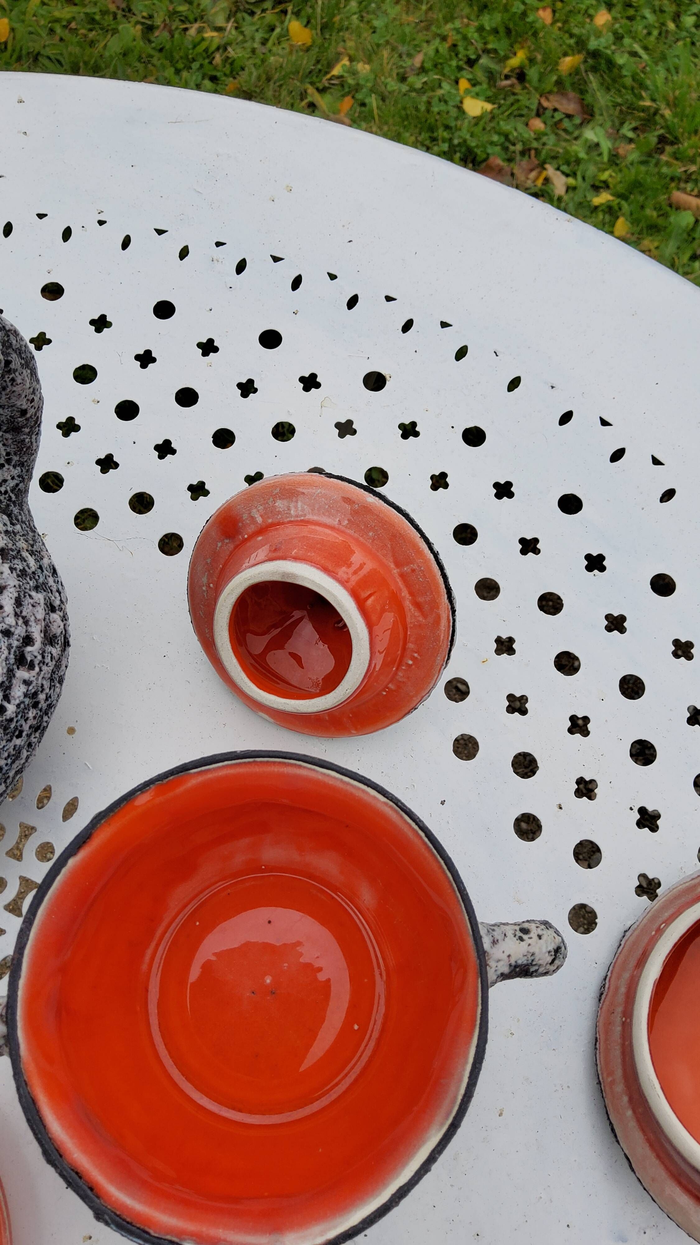Coffee service and liqueur service of the 70s in faience of Vallauris
