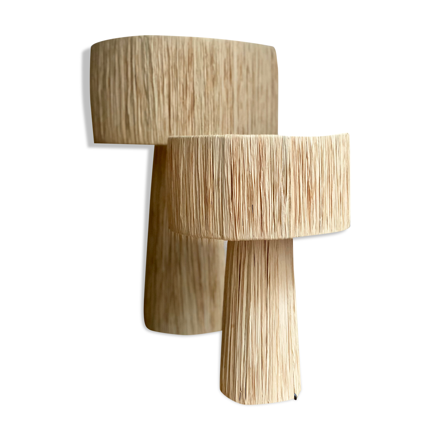 Minimalist bedside lamp raffia