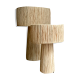 Minimalist bedside lamp raffia