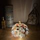 White, orange & brown glass pumpkin lamp – vintage