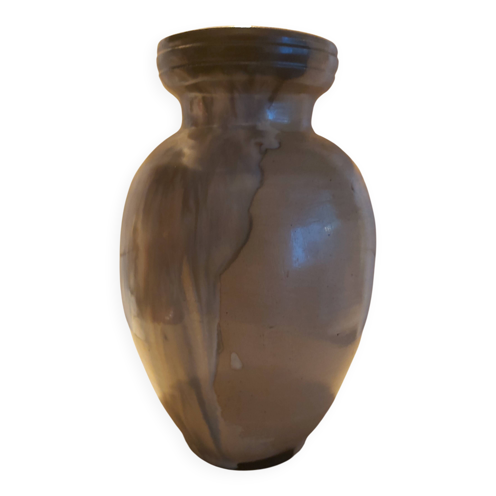 Salt Stoneware Vase, Signed Losson (Bouffioulx)