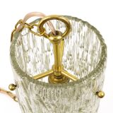 Two suspended lamps in glass and brass by J.T. Kalmar, Vienna, mid-century, Austria, 1950s.