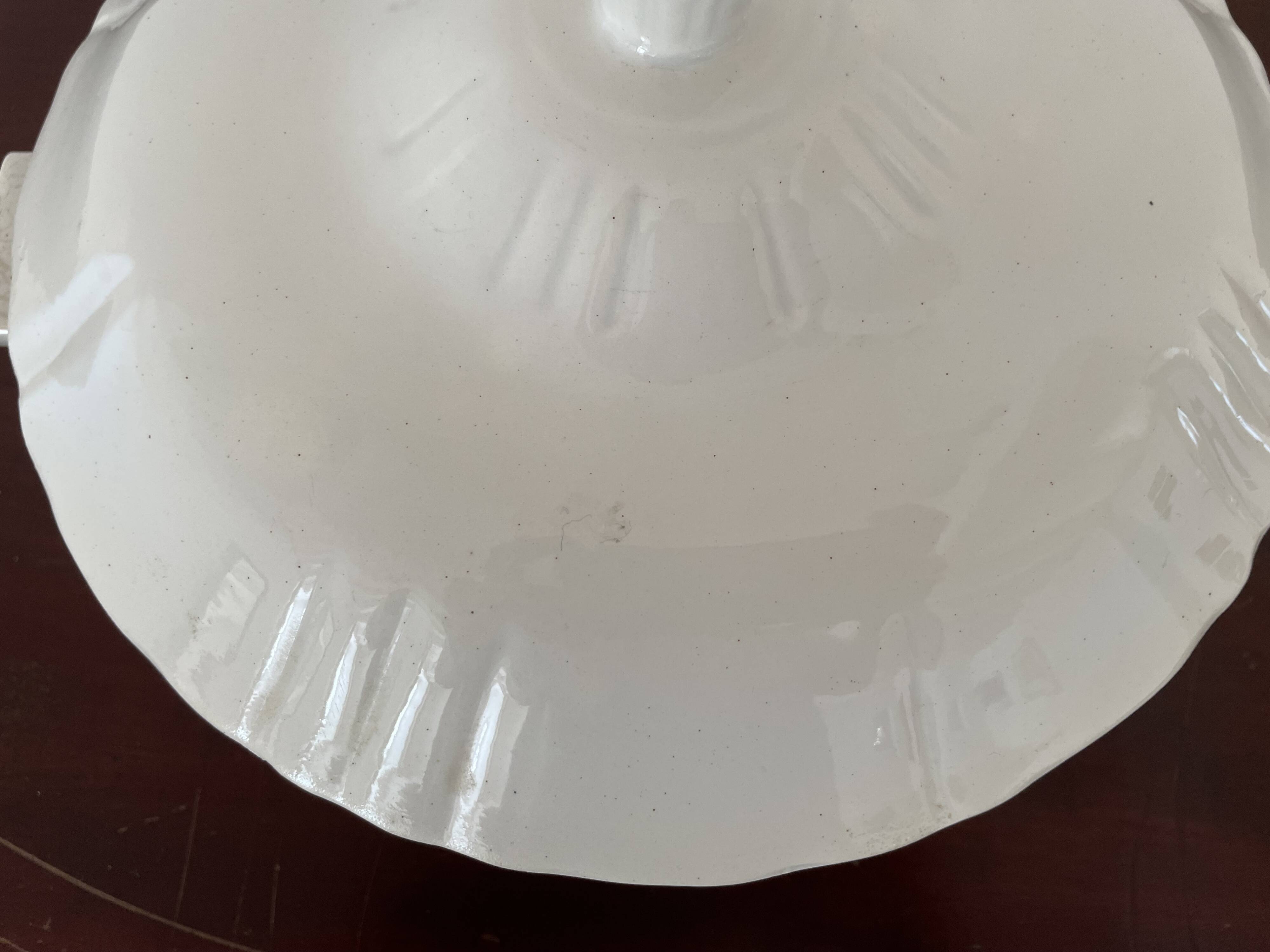 White iron clay soup tureen Moulin des Loups & Hamage Nord
