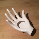 Hand soliflore ring in white ceramic