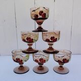 Cerise service with Legras brandy, Art Nouveau, Montjoye