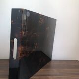 Lucite and brass tray, 70s