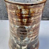glazed ceramic vase with abstract flower decoration, signature to identify