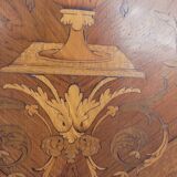 Buffet meuble d'appuie Napoléon iii en marqueterie florale et marbre 19ème