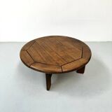 Table basse vintage de style brutaliste danois en chêne, années 1960