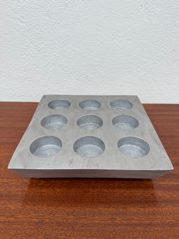 Porte bougies alu brossé style brutaliste