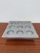 Brutalist style brushed aluminum candle holder