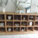 Vintage craft furniture on pitchpin wheels, 18 lockers.
