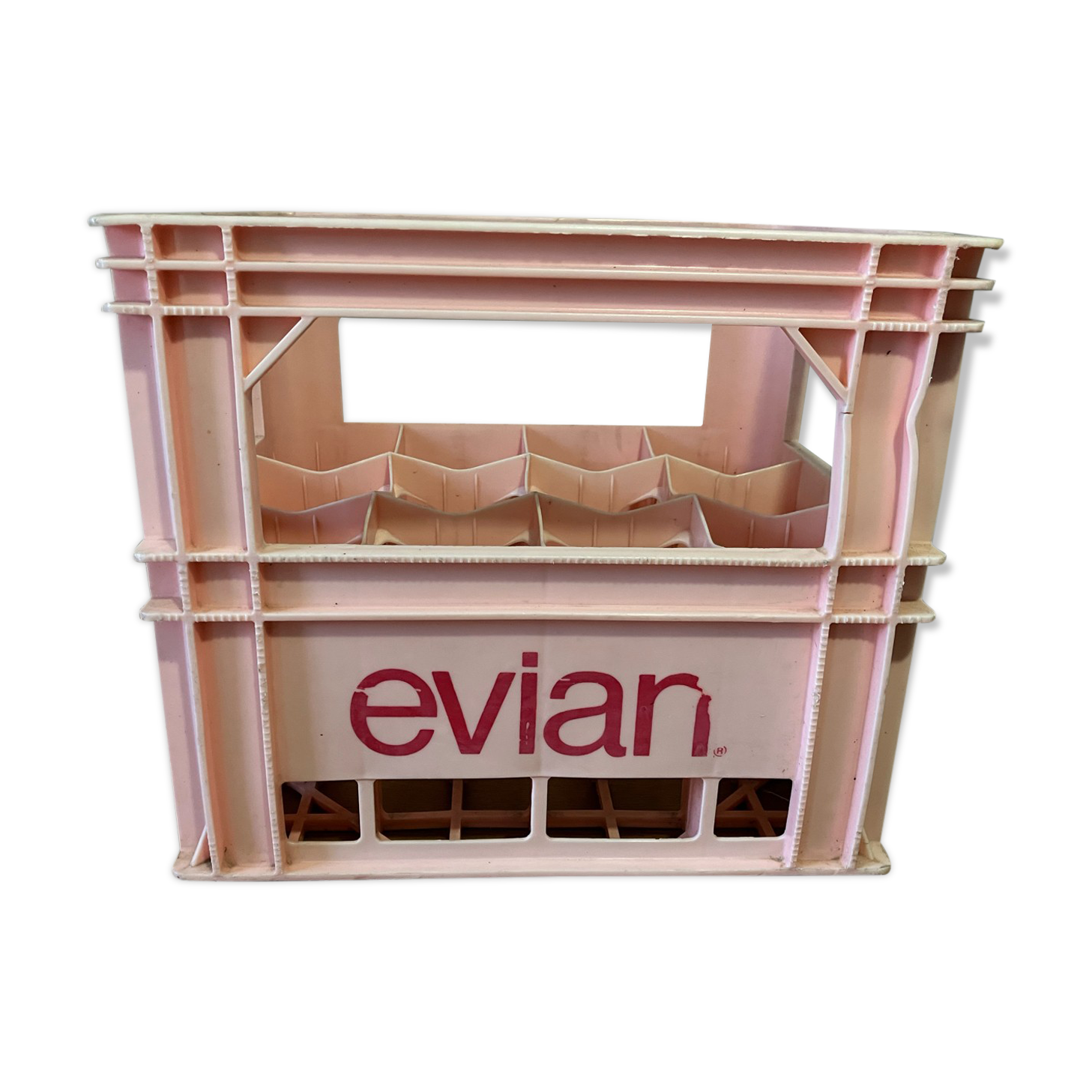 Vintage evian bottle rack