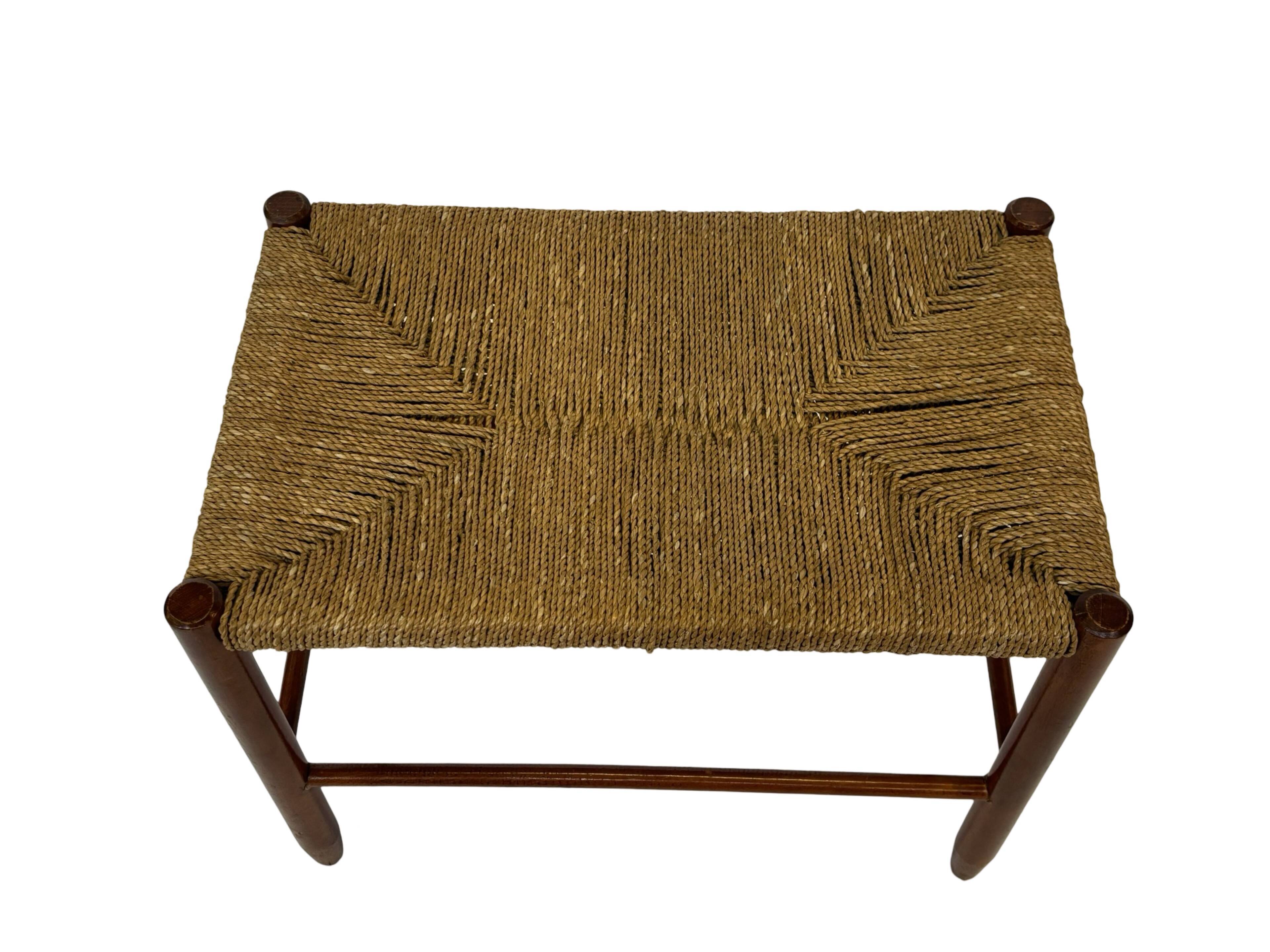 Vintage Stool Danish Papercord Rope Stool Mid Century Ottoman
