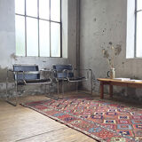 Bauhaus modernist leather chrome armchairs