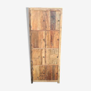 High antique wood cabinet with 8 doors