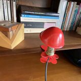 Small mushroom clip-on spotlight, portable night light in red metal