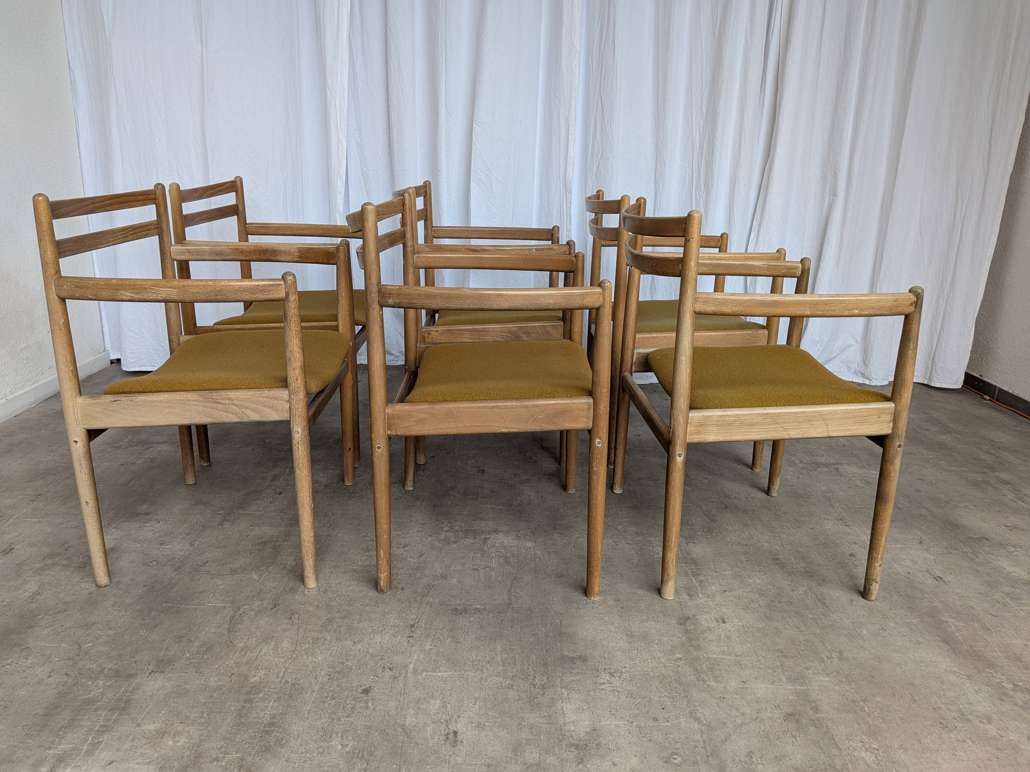 Set of 6 Mid Century STOL Kamnik Armchairs / Yugoslav Vintage Dining Chair