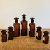 Set of 7 apothecary bottles
