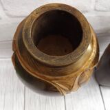 2 Vases en bois fait à la main signés DURA