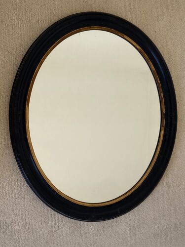 Miroir ovale noir, 19eme siècle