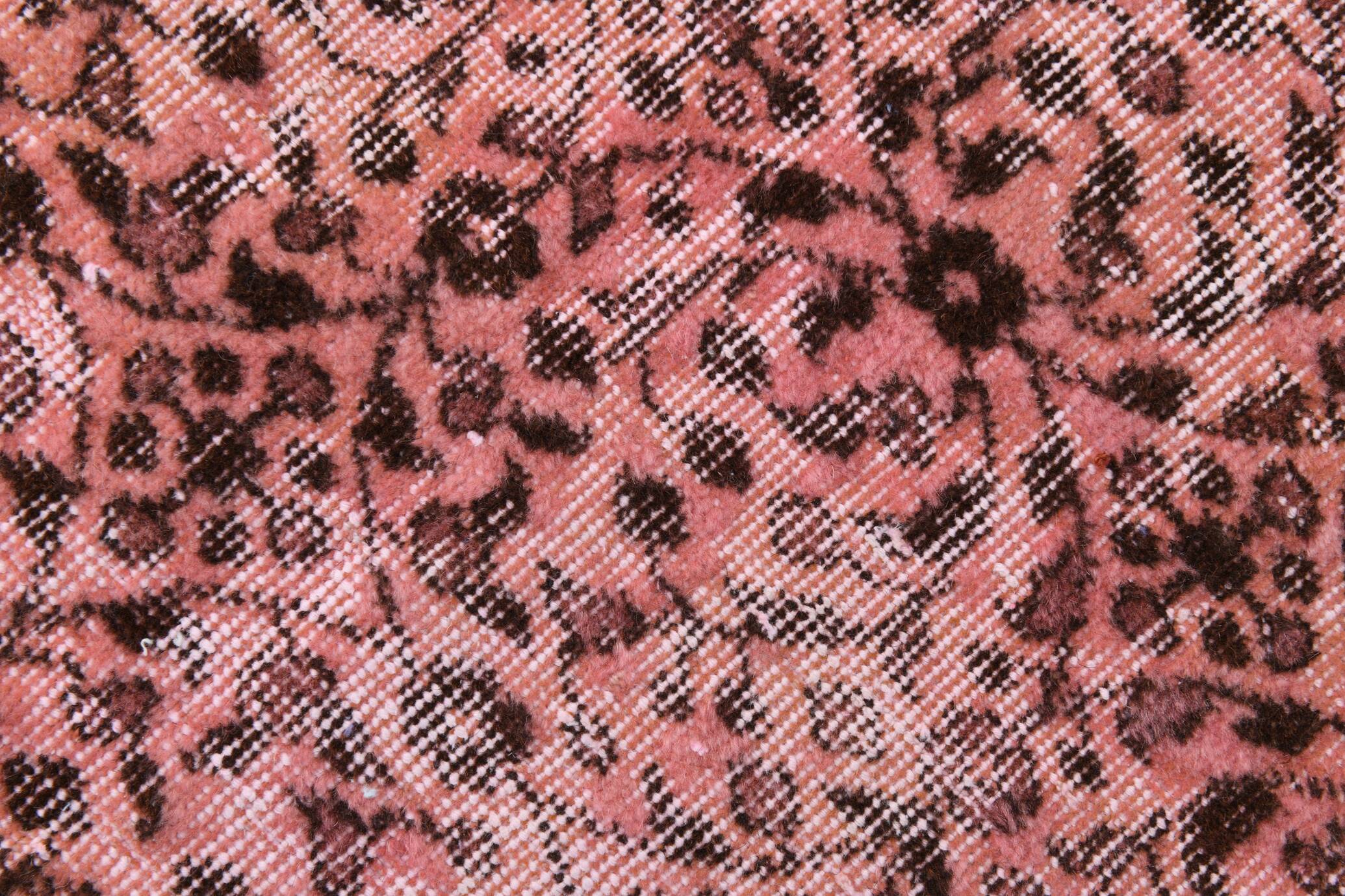 Vintage Pink & Brown Bordered Style Rug, 203x299Cm