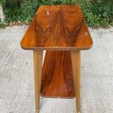 Scandinavian art deco serving trolley 1950 double top gilded rosewood