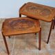 Pair of Malagasy nesting tables in carved wood, signed, m.o.f, 1955