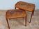 Pair of Malagasy nesting tables in carved wood, signed, m.o.f, 1955