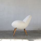 Lounge chair with boucle fabric by Fritz Neth for Correcta, 1950s