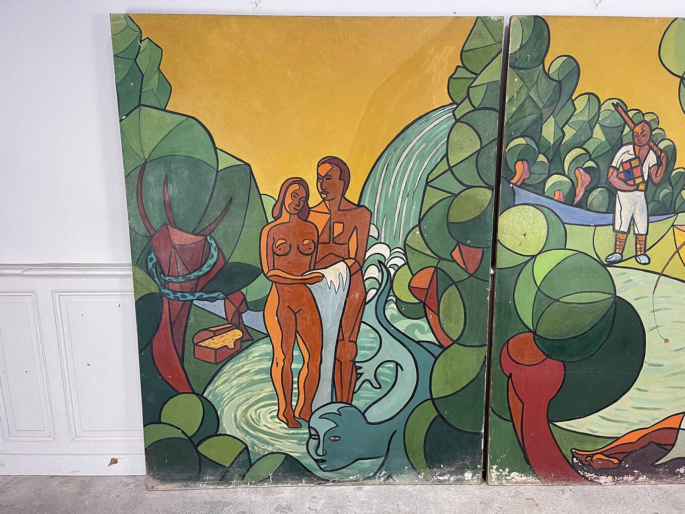 1950s diptych in the post-nabis style